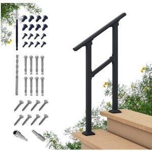 CR Fence & Rail for outdoor Steps 2 step handrail & Indoor Stair Railing Kit